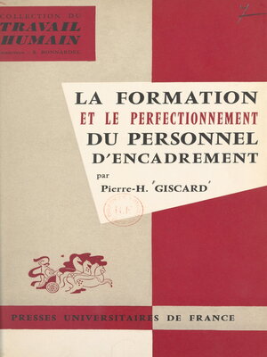 cover image of La formation et le perfectionnement du personnel d'encadrement